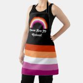 レズプライド国旗とレインボーとカスタム文字 エプロン (インサイチュ)