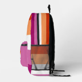 レズプライド国旗とレインボーとカスタム文字 プリントバックパック (右)