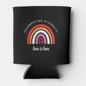 レズプライド祝のダイバーシティ愛は愛 缶クーラー (正面)