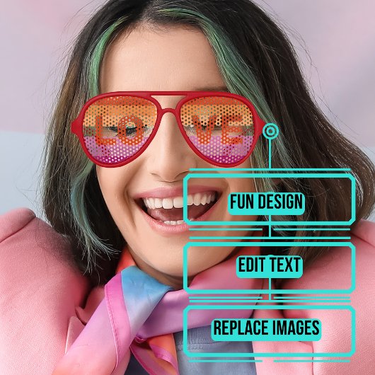 レズプライド祝ラブ アビエーターサングラス