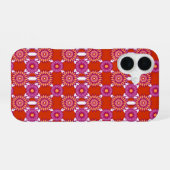 レズプライド/オレンジ鏡花柄 iPhone 16ケース (裏面横)