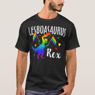 レズボアサウルスレックスレズビアン恐竜プライドLGBTレインブ Tシャツ