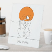 レズミニマルビアンカップルのラインアート 台座サイン (インサイチュ)