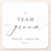 レズメアのミニマルなチームグルーム スクエアペーパーコースター (正面)