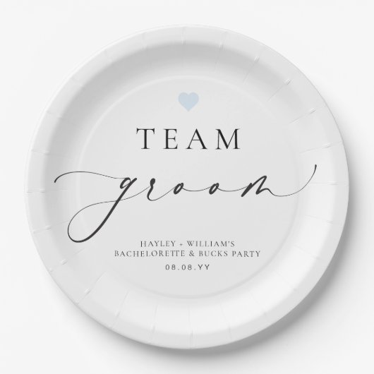 レズメアのミニマルなチームグルーム ペーパープレート (正面)