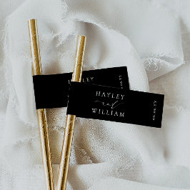 レズメアブラックミニマリストストローフラッグドリンクラベル ラップアラウンドラベル