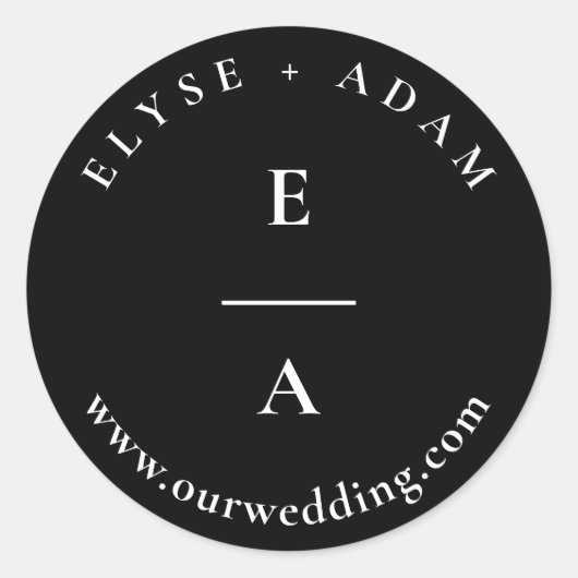 レズメアモダンミニマリスト結婚モノグラム ラウンドシール (正面)