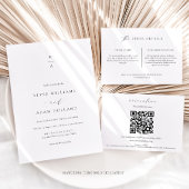 レズメアモダンミニマリスト結婚モノグラム 招待状