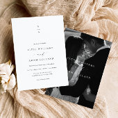 レズメアモダンミニマリスト結婚モノグラム 招待状