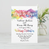 レズモダンビアンゲイウォーター結婚カラー 招待状 (スタンド正面)