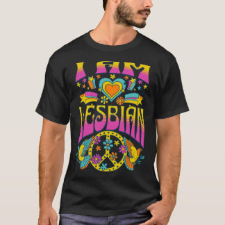レズユニークビアン印刷バック私はレズビアン Tシャツ