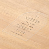 レズリークラシックモノグラムエレガントウェディング アクリル招待状 (レイダウン)