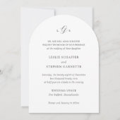 レズリークラシックモノグラムエレガントウェディング 招待状 (正面)
