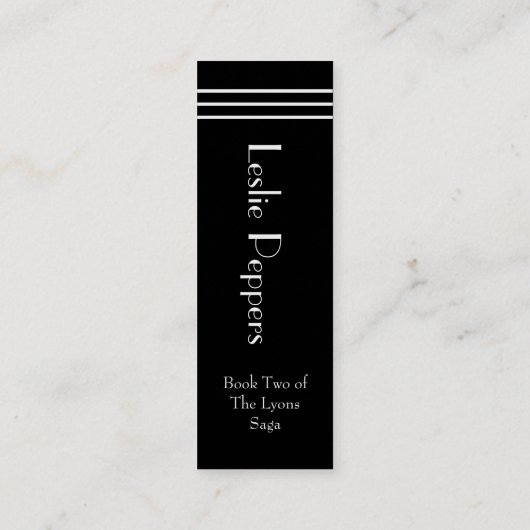 レズリーピーパーズブックマーカーの司令官 スキニー名刺 (裏面)