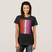 レズ動揺してビアンLgbtの誇りを持った国旗 Tシャツ (正面フル)