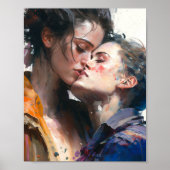 レズ好きカラフルの絵画ポスター ポスター (正面)