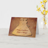 レズ素朴ビア結婚ブライド用のレッドのカード カード (黄色い花)