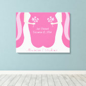 レズ結婚ビアパーソナライズされた キャンバスプリント (インサイチュ (ウッドフロア))