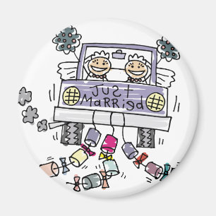 レズ結婚ビアンたった今結婚しました マグネット