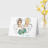 レズ結婚ビアンのカード カード (黄色い花)