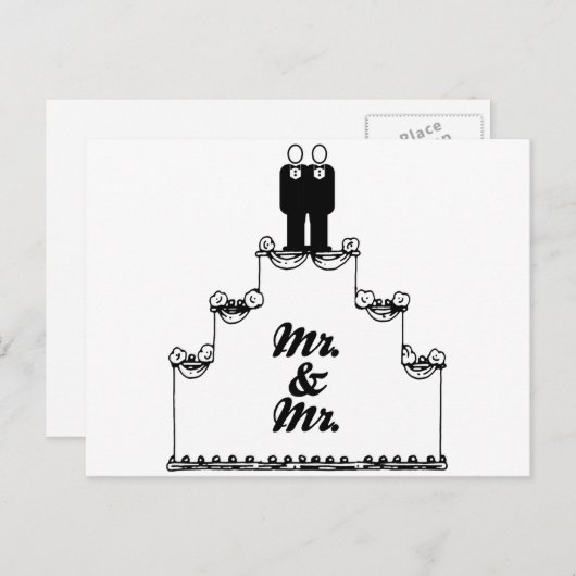 レズ結婚ビアンのケーキMRとMR - - - .png ポストカード (正面/裏面)