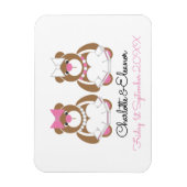 レズ結婚ビアンのテディベア花嫁の贈り物または好意 マグネット (縦)