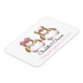 レズ結婚ビアンのテディベア花嫁の贈り物または好意 マグネット (左側)