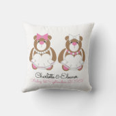 レズ結婚ビアンのテディベア花嫁ギフト クッション (裏面)