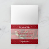 レズ結婚ビアンのレッドローズのお祝い カード (内部)