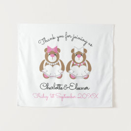 レズ結婚ビアンズテディベア花嫁 タペストリー