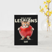 レズ食べビアおもしろい- Cat Graphic (lgb カード (黄色い花)