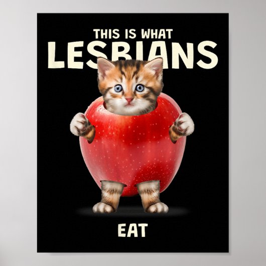 レズ食べビアおもしろい- Cat Graphic (lgb ポスター (正面)