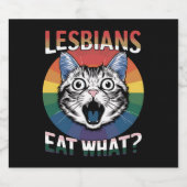 レズ食べビアズ猫ユーモアLGBTQプライド国旗 ビールラベル (シングルラベル)