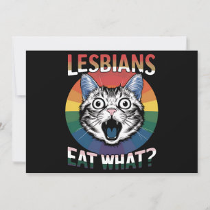 レズ食べビアズ猫ユーモアLGBTQプライド国旗 招待状