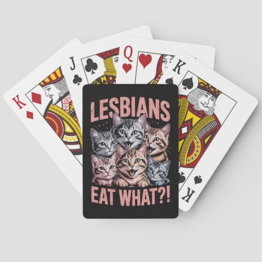 レズ食べビア人おもしろいLGBTQプライド トランプ (裏面)