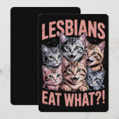 レズ食べビア人おもしろいLGBTQプライド 招待状 (正面/裏面)