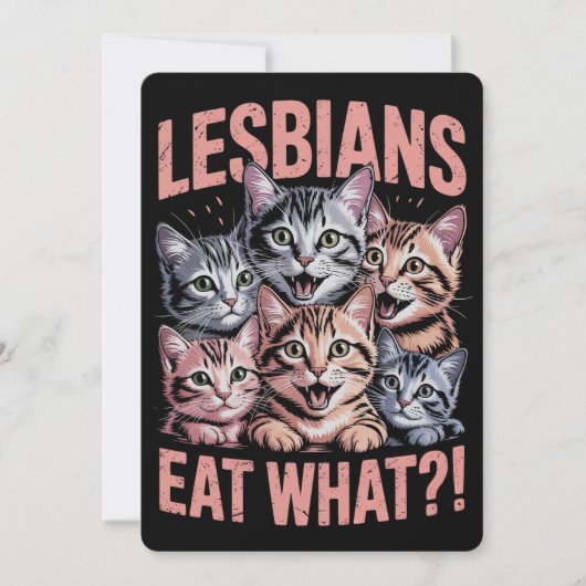 レズ食べビア人おもしろいLGBTQプライド 招待状 (正面)