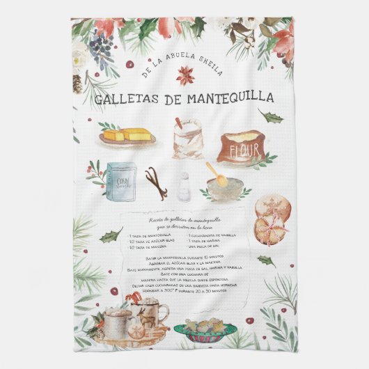 レセタ・デ・ガレタス・デ・マンテキラ キッチンタオル (縦)