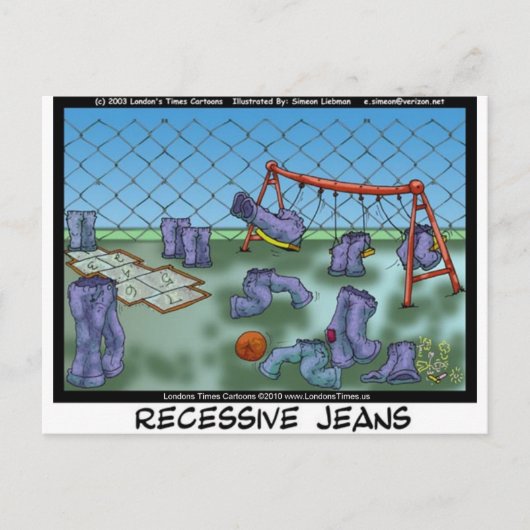 レセッシブおもしろいジーンズギフトT&収集品 ポストカード (正面)