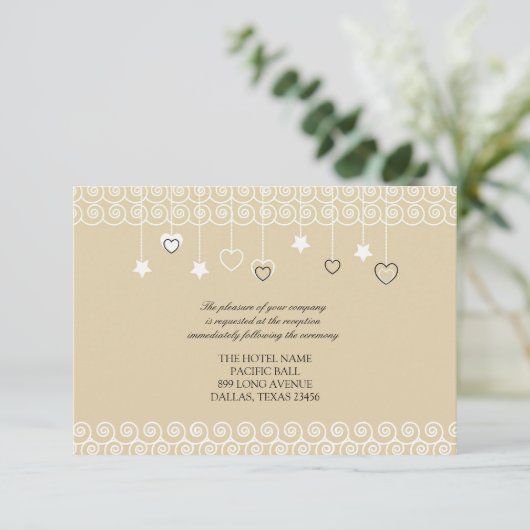 . .レセプションでかわいい鳥のフラットカード 招待状 (スタンド正面)