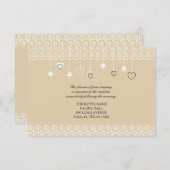 . .レセプションでかわいい鳥のフラットカード 招待状 (正面/裏面)