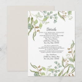 レセプションの詳細 ラスティック ワイナリー ユーカリの葉 招待状