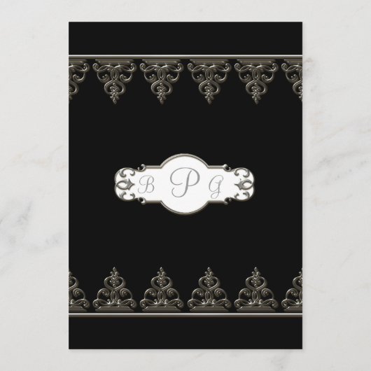 レセプションディナークラシックメニューBaroque Swirl Circle メニュー (裏面)