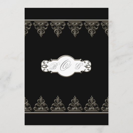 レセプションディナークラシックメニューBaroque Swirl Circle メニュー (裏面)