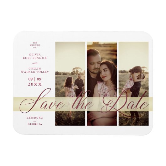 レセルバラシンプルフェハエレガント脚本3 Photos Co マグネット (横)