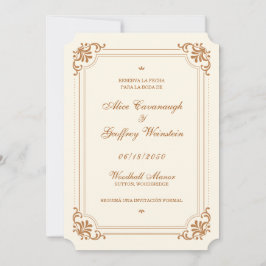 レセルバラフェハアイボリー銅ヴィンテージ セーブザデート