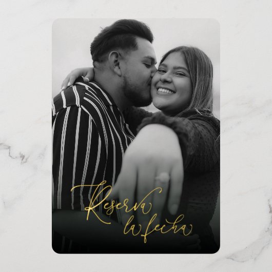 レセルバラフェハエンモデノブランコイネグロ 箔招待状 (正面)