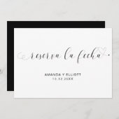 レセルバラフェハシンプル白黒スペインの セーブザデート (正面/裏面)