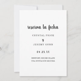 レセルバラフェハシンプル白黒スペインの セーブザデート