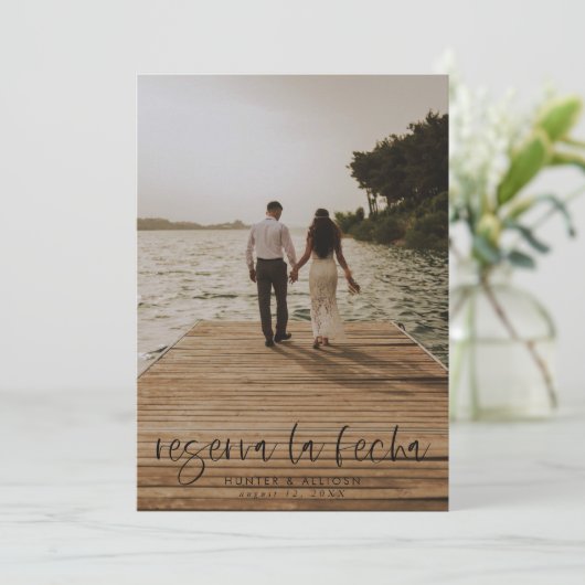 レセルバラフェハモダンフォト招待状 セーブザデート (スタンド正面)